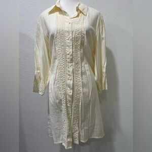 COLDWATER CREEK Pintuck Button Down Tunic EUC